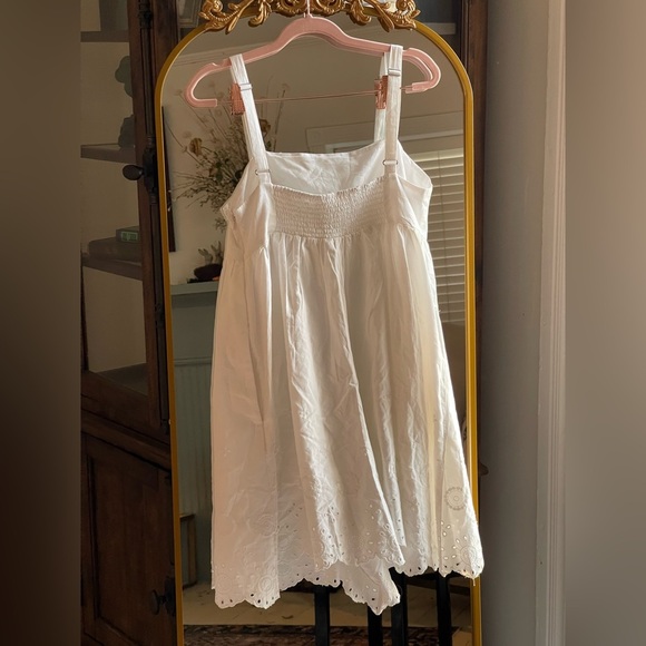 Anthropologie Maeve Large Sleeveless Eyelet Romper White 100% Cotton Shell - Picture 11 of 12